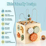 TOPLIVING Wooden Montessori Activity Cube