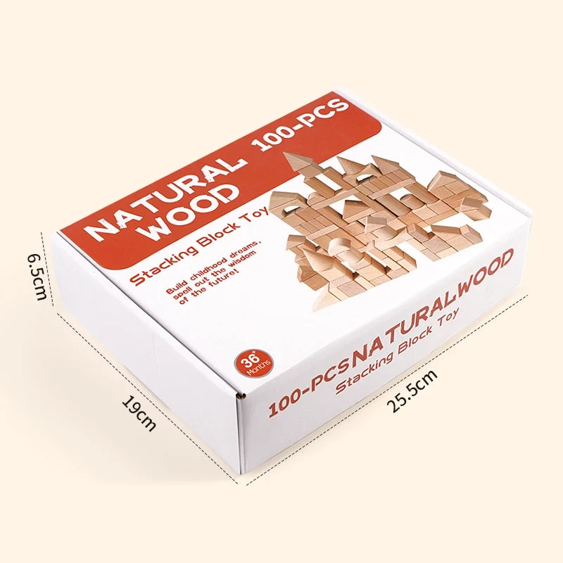 Natural Wood Building Blocks Set
