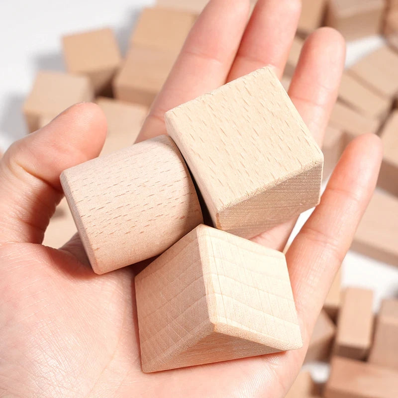 Natural Wood Building Blocks Set
